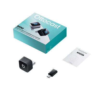 Ottocast 3.0 Mini Slim Wireless CarPlay Adapter Android Auto Dongle Plug Play Bluetooth 5.0 Wifi Auto Connect for 98% of Cars