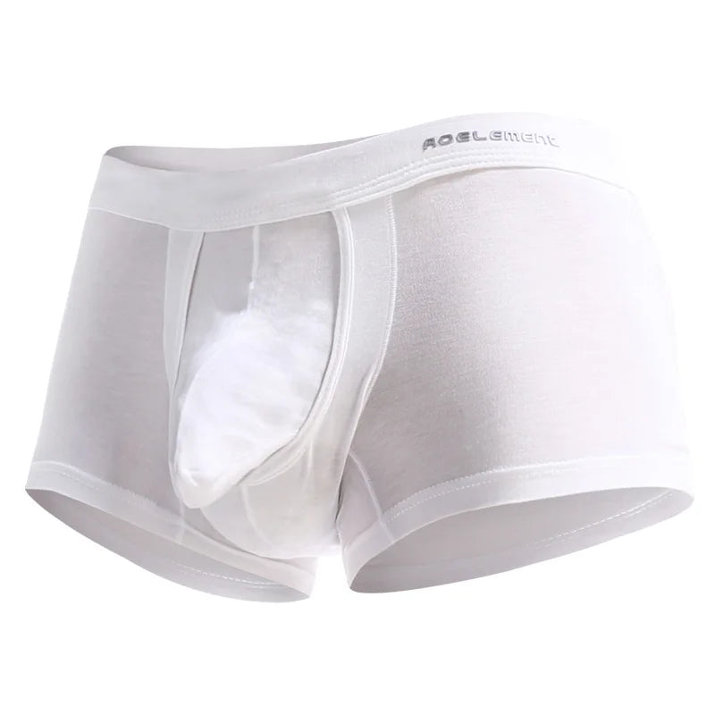 4PCS bullet  underwear men's scrotum venous bottom ice silk pouch varicocele men's boxer shorts