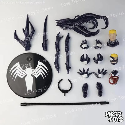 NEW Mess Toys Venom Lethal Neighbor Spider Man Symbiotic Black Suit Messtoys Spiderman Anime Action Figure Model Doll Gifts Toys