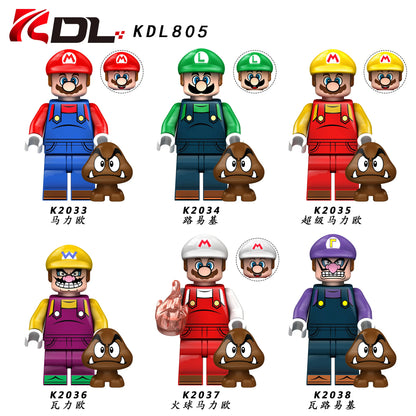 In-Stock Cute Cartoon  Luigi Building Block Figures Desktop Ornaments  Ideal For Anime Fans Collection
