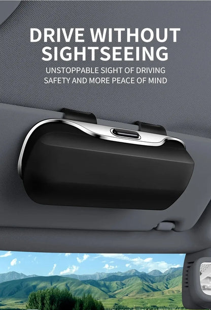 Multifunction Car Glasses Box Portable Car Sunglasses Holder Car Driving Glasses Holder Eyeglass Case Sun Visor For Model Y BMW