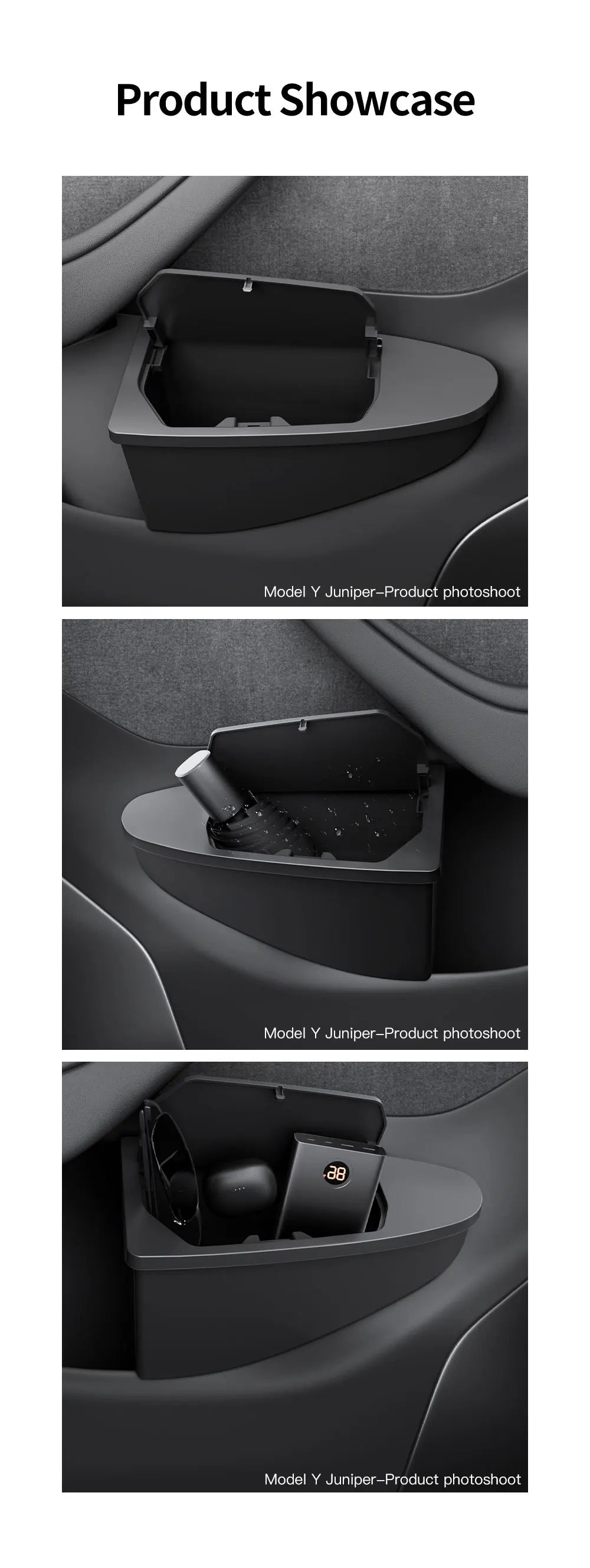 YZ Front Door Storage Trash Can for Tesla Model Y/YL Juniper Car Door Storage Box Multi Functional organizador Car Accessories