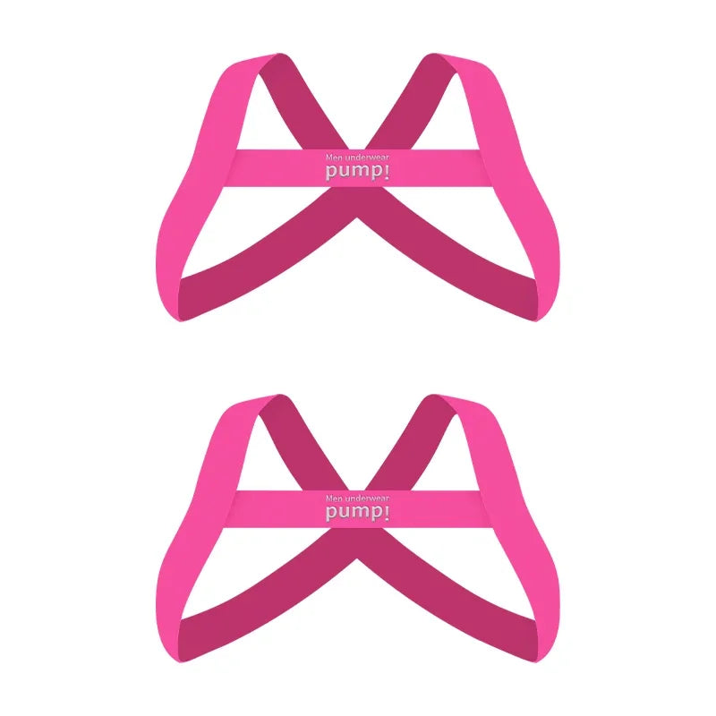 Chest Straps Men's Sexy Elastic Breast Belt Chest Bondage Muscle High Stretch Shoulder Straps Sports Fitness Club Party Costume