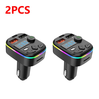 Car FM Transmitter MP3 Player Adapter Cell Phone Charger Bluetooth-Compatible Support TF Card U Disk Hands-Free MP3 Player Radio