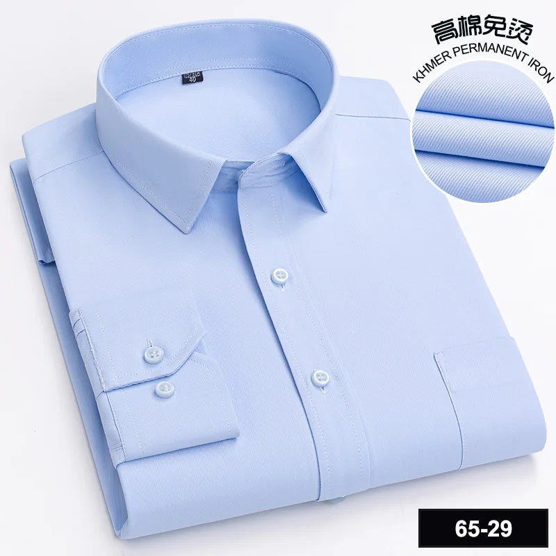 Men's High-quality Fashion Casual Print Plaid Stripe Long Sleeve Shirts Single Pocket Comfort Fit Business Formal Office Blouses