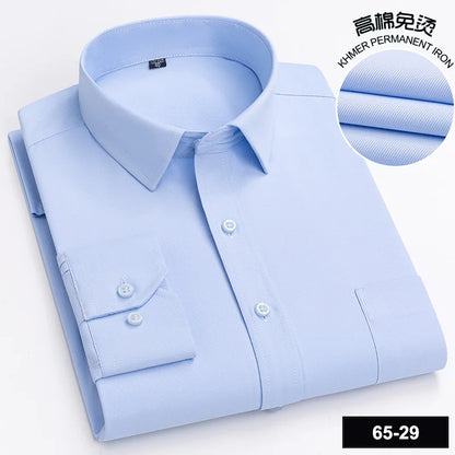Men's High-quality Fashion Casual Print Plaid Stripe Long Sleeve Shirts Single Pocket Comfort Fit Business Formal Office Blouses