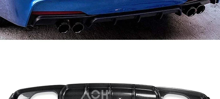For BMW 3 Series F30 F31 2012-2019 MP Rear Bumper Diffuser LipCarbon M Tech Diffusor Body Kit M Sport Gloss Black 320i 328i