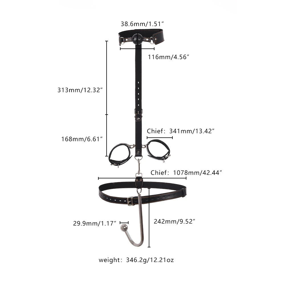 BDSM Sex Toys Adjustable Size Leather Collar Neck Bondage Kit Anal Hook Metal Butt Plug MAdult Games Couple Flirt Sex Toys