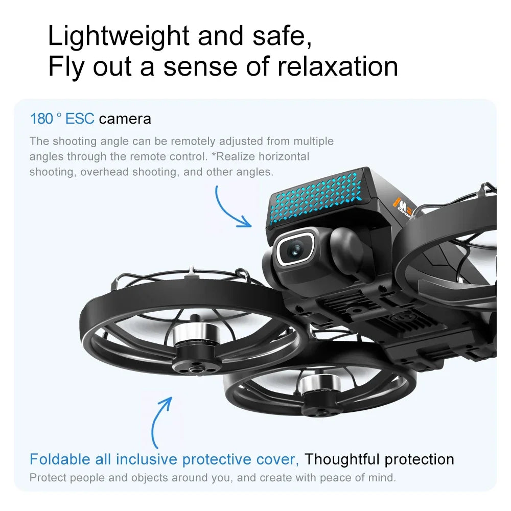 New Drones M8 GPS 8K HD Dual Cameras 360° FPV 5G WIFI Brushless Motor Obstacle Avoidance Foldable Quadcopter for Aerial Boy Toys