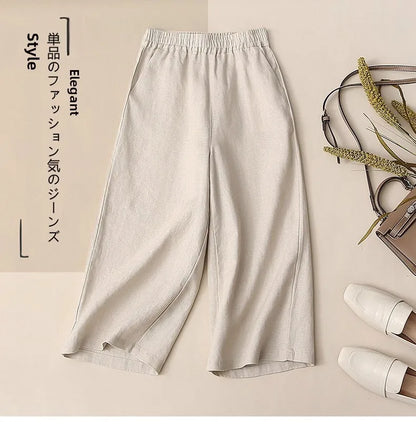 Fashionable Retro Linen Top And Pants Set for Women High End Cotton Linen Ensemble Summer 2026 Elegant Two Piece Suit