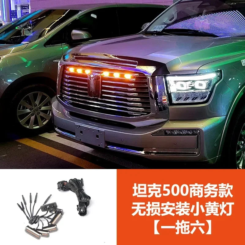 For Tank 500 Frame Yellow Light Modified Day Running Light Special LED Decorative Atmosphere Light Car Decoration Accessories
