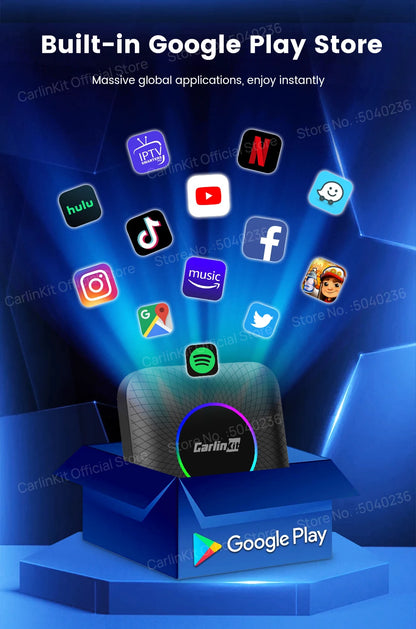 2026 CarlinKit CarPlay AI Box Android 13.0 QCM6225 8-Core Android Auto Wireless CarPlay Adapter 2.4+5GGPS 64G 128G FOTA Upgrade