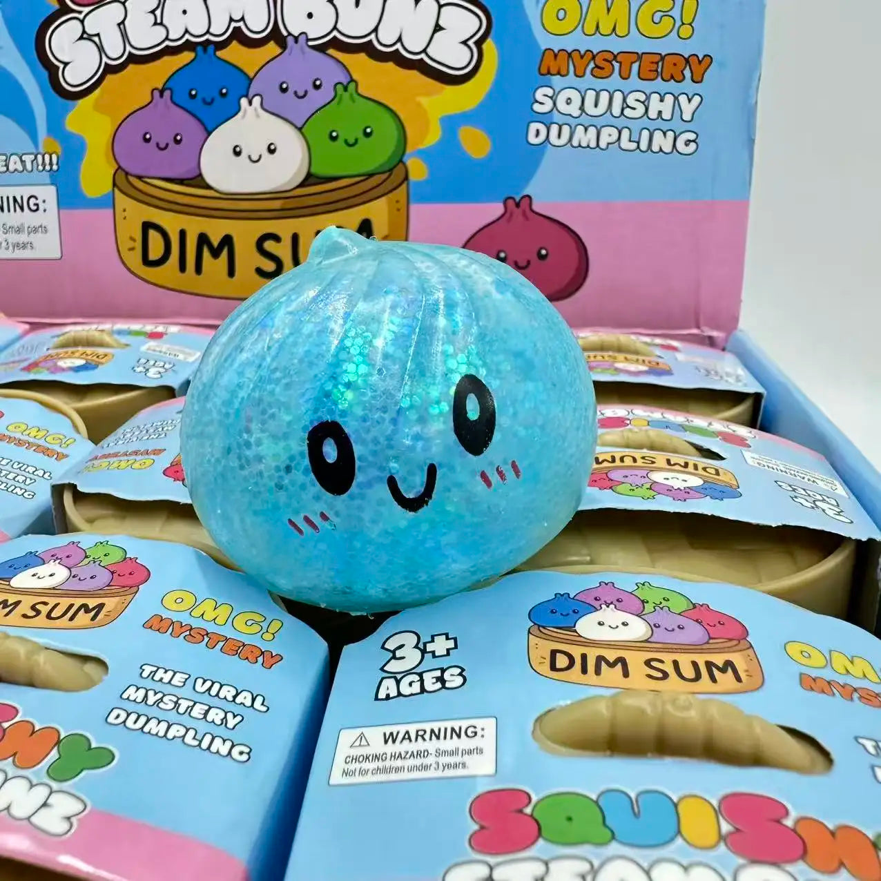 Glitter Dumpling Squishy ULTRA RARE Gold Glitter Hidden Edition Dumplings Sensory Steamer Soft TPR Dough Ball for Stress Relief