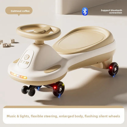 Kids Ride Toy Twisty Swing Car Silent Wheels Anti Tip Lights Music Unisex 1 13 Children's Wiggle Car Anti-rollover