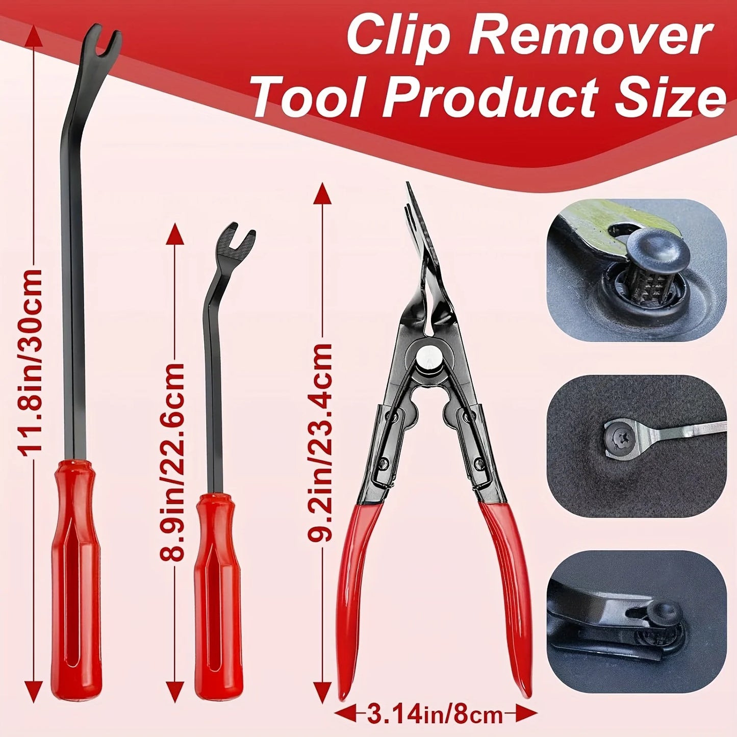 19Pcs Trim Removal Tool Set Panel Fastener Clips Removal Automotive Upholstery Pliers Removal Install Car Tool for Trim Panel