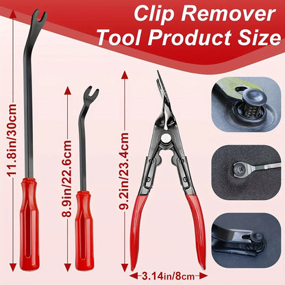 19Pcs Trim Removal Tool Set Panel Fastener Clips Removal Automotive Upholstery Pliers Removal Install Car Tool for Trim Panel