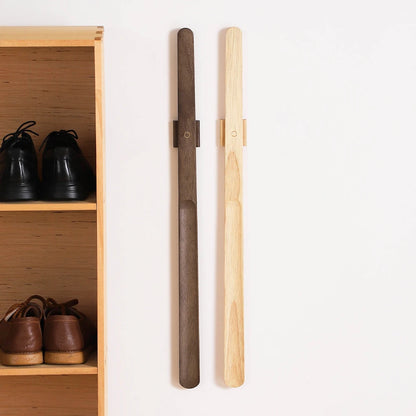70cm Premium Rubber Wood Magnetic Shoe Horn - Long Handle No-Bend Shoe Helper for Elderly, Pregnant Women & Adults