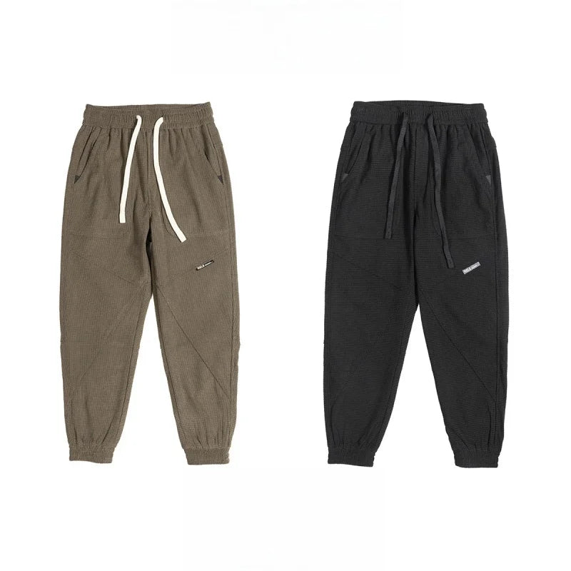 Men's Fleece Lined Thickened Autumn Winter Workwear Pants Loose Fit Low Waist Long Trousers Casual Youth Style Baggy Size