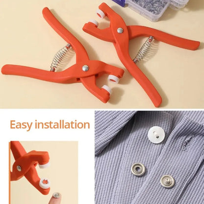 2Set Snap Button Kit With Hand Pressure Pliers 50pcs Snaps , Metal Snaps For Sewing, Sewing Snaps For DIY Crafts Clothes Hats