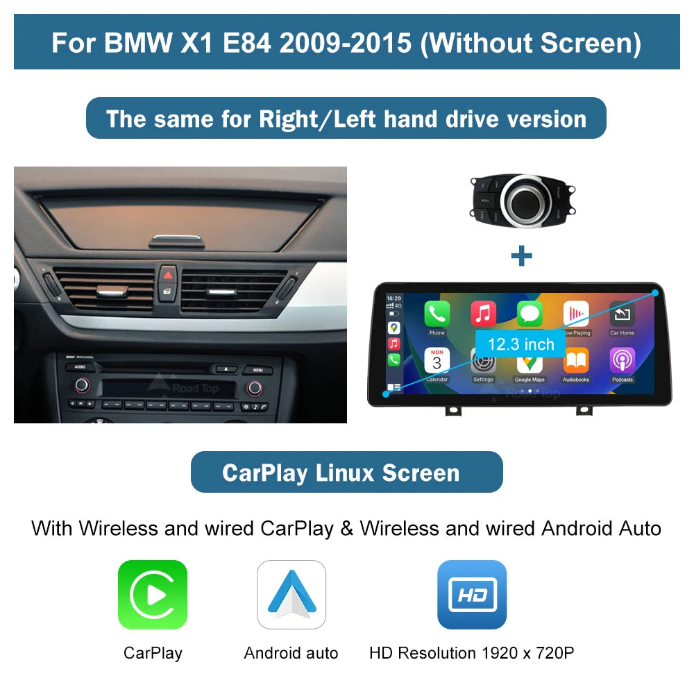 1920*720 Linux Touch Screen Wireless Carplay Android Auto Car Multimedia Player Display For BMW X1 E84 2009-2015 CIC