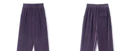 Fashionable Corduroy Set Women's Autumn Winter New Style Elegant Lady Fragrance Wind Coat Wide Leg Pants Two Piece Suit