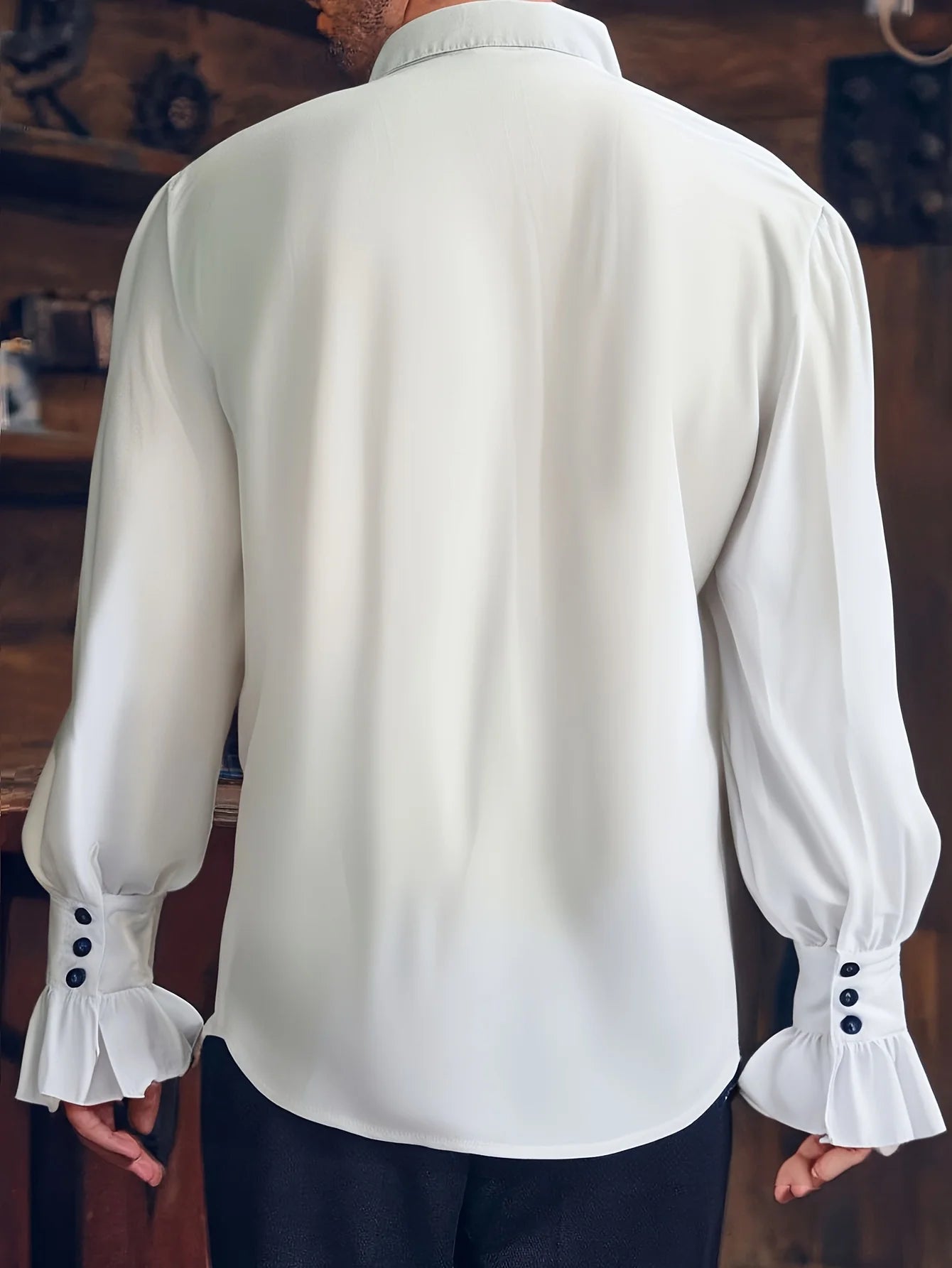 2026 Medieval New Ball Dress Shirt with Ruffled White Shirt for Men