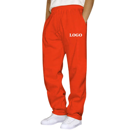 Customized Straight Leg Jogger Pants Men Autumn Winter Personality Printed Thicken Sweatpants Pocket Trousers Streetwear S - 5XL