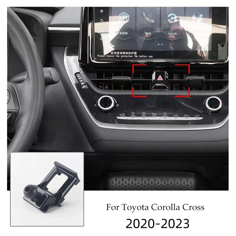 Car Phone Holder For Toyota Corolla Cross 2021 2022 2023 Car Styling Bracket GPS Stand Rotatable Support Mobile Accessories