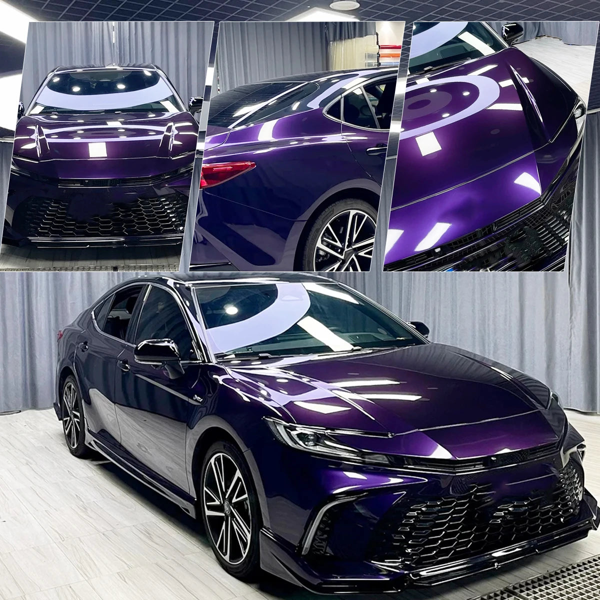 50CM PET Midnight Purple Car Vinyl Film Sticker Bubble Free Packaging Sticker Stretch Self-Adhesive Universal for Car Motorcycle