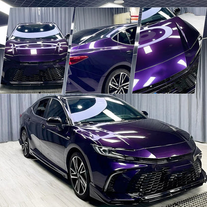 50CM PET Midnight Purple Car Vinyl Film Sticker Bubble Free Packaging Sticker Stretch Self-Adhesive Universal for Car Motorcycle