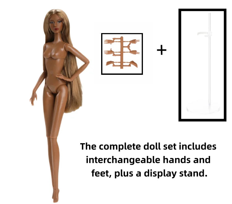 1/6 Scale Supermodel Female Body with 14 Joints Includes Multiple Wig Options And Extra Head for Collectible Figures