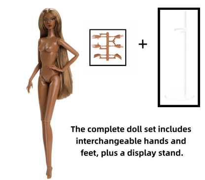 1/6 Scale Supermodel Female Body with 14 Joints Includes Multiple Wig Options And Extra Head for Collectible Figures