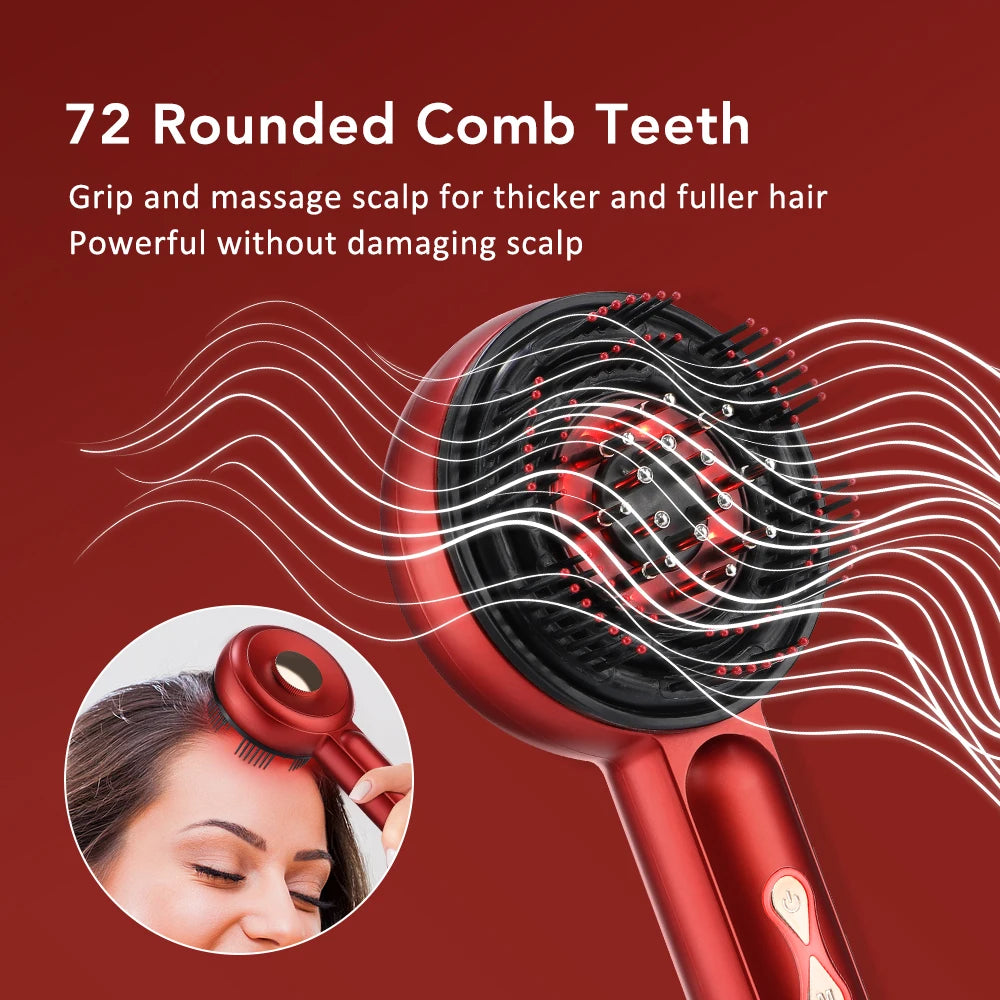 Electric Scalp Massage Brush Red Light Therapy Hair Growth Massage Comb Anti Hair Loss Liquid Oil Applicator Massager Tools