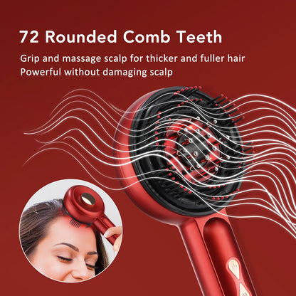 Electric Scalp Massage Brush Red Light Therapy Hair Growth Massage Comb Anti Hair Loss Liquid Oil Applicator Massager Tools