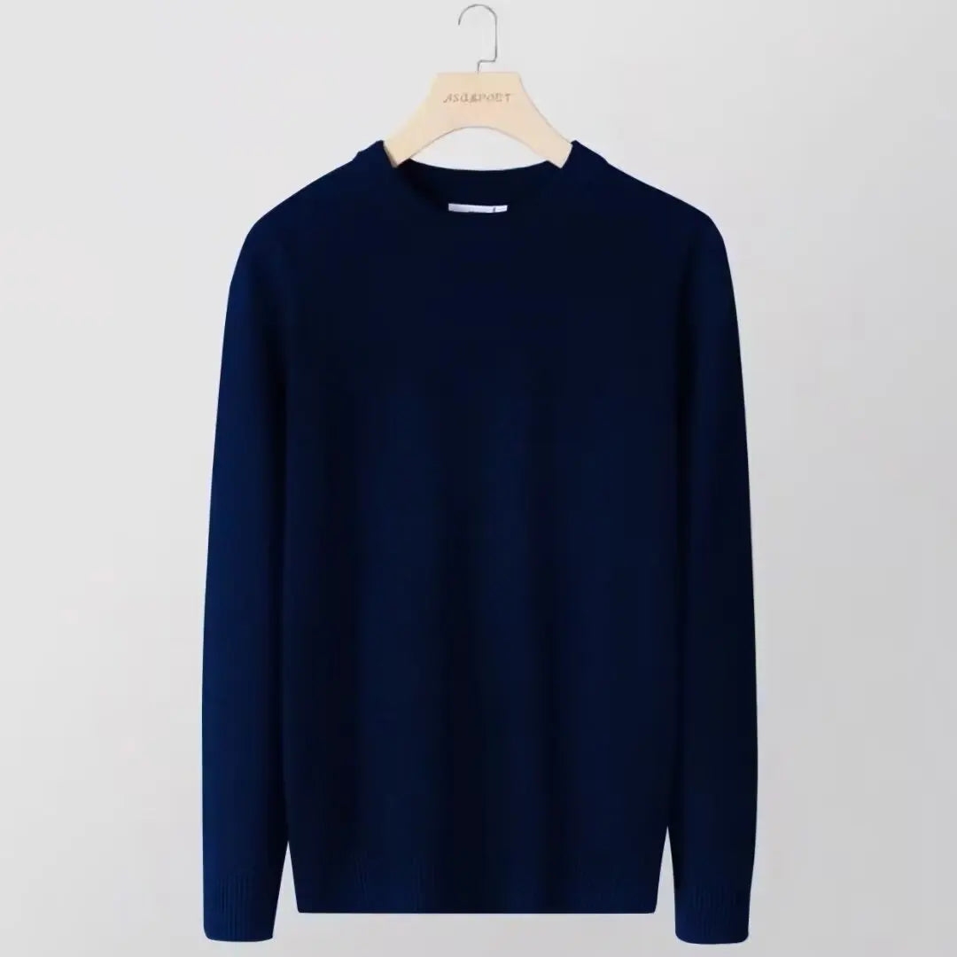 Sweater men's round neck solid color inner layer base sweater new 2025 autumn warm top sweater knitwear multi color selection