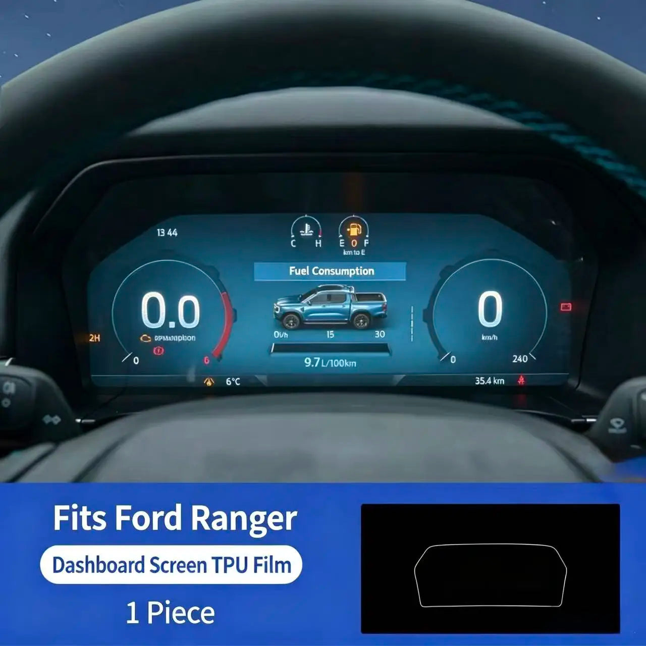 For 2022-2024 Ford Ranger Ranger Navigation Tempered Film 2022-2024 Everest Central Control Screen Protective Film Modification