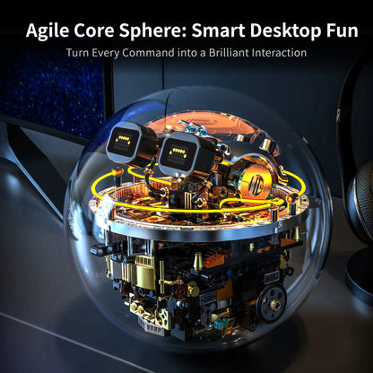 804PCS Programmable Spherical Robot with Remote Control Building Blocks Set, Desktop Ornament, Assembly Toy, Birthday Gift