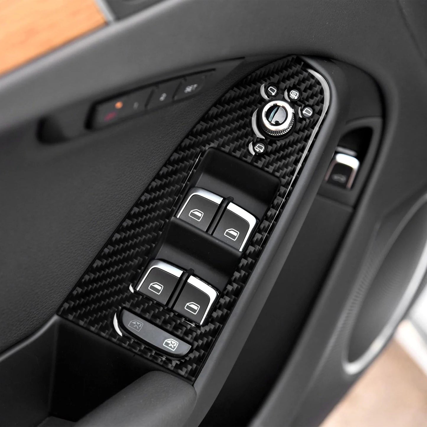 Car Center Console Gear Shift Panel Set, For Audi A4 S4 RS4 A5 S5 RS5 (2007-2016) Carbon Fiber Interior Sticker Trim Accessories