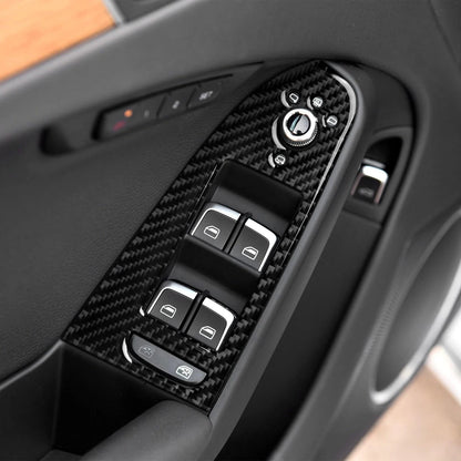 Car Center Console Gear Shift Panel Set, For Audi A4 S4 RS4 A5 S5 RS5 (2007-2016) Carbon Fiber Interior Sticker Trim Accessories