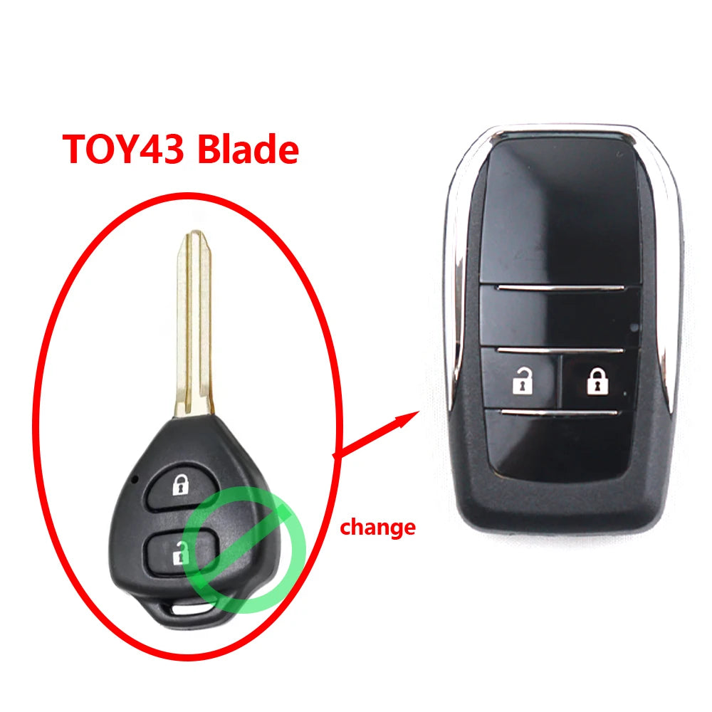 Upgrade Changes Car Key Shell for Toyota RAV4 Wish Camry Hiac Corolla Hilux Fortuner Yaris 2014 Car Key Fob Shell Case Housing