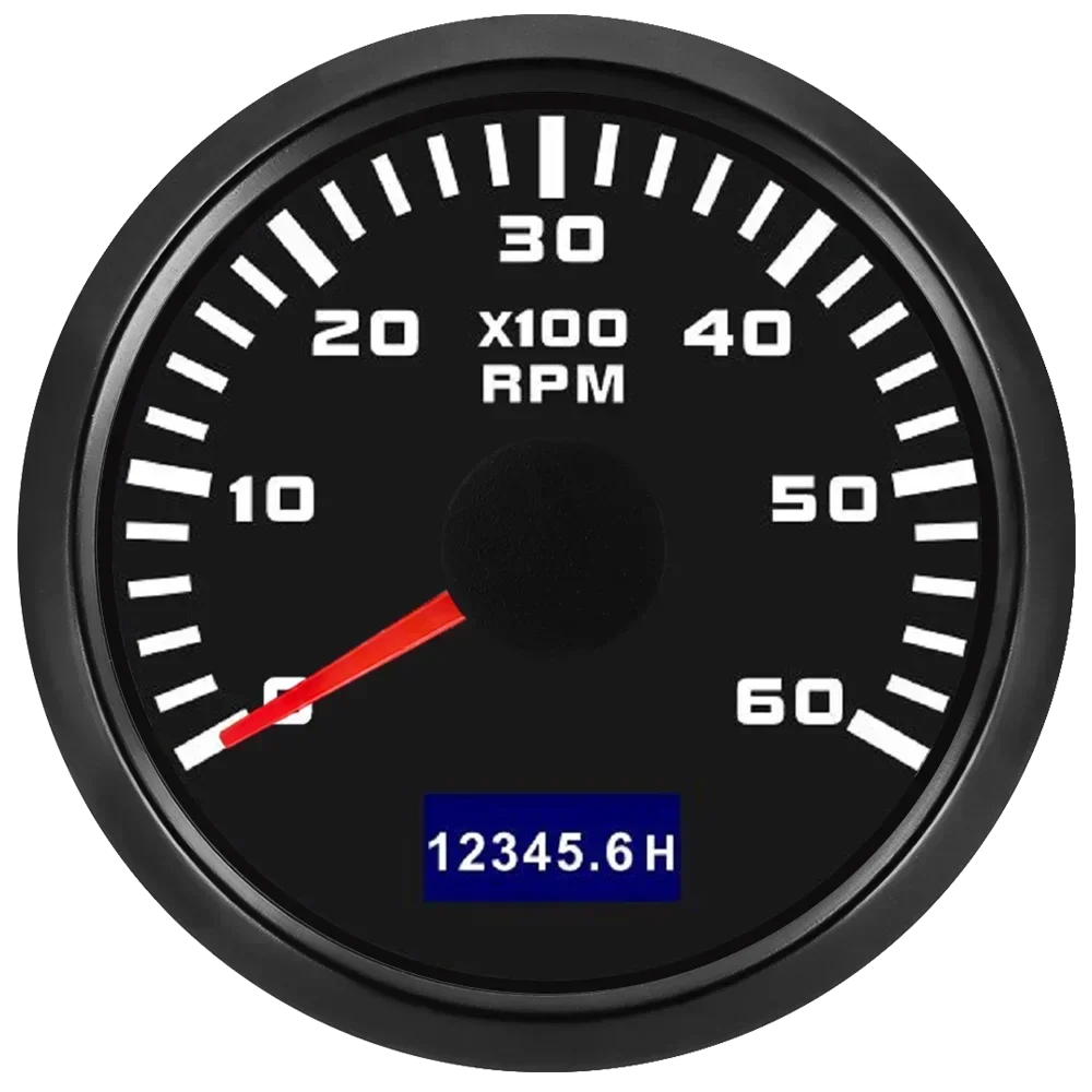 3000/4000/6000/7000/8000 RPM Gauge with Hourmeter Gauge 52mm Tachometer Waterproof 7 Color Backlight Tacho Gauge For Car Boat
