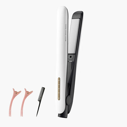 Flat Iron Hair Straightener–Travel 2-in-1 Straightener and Curler, Professional Negative Ion Ceramic Plate for Less Frizz