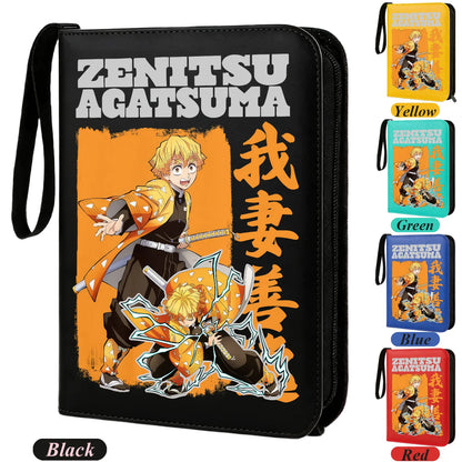 400pcs Anime Demon Slayer Zipper Card Album Book Collection Card Storage Folder Hold Tanjiro Game Cards Binder Holder Protector