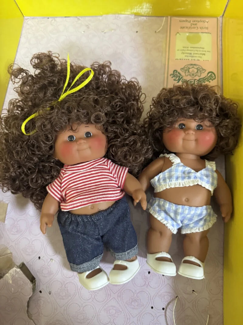 Afu Cute Chubby Face Full Vinyl Cabbage Patch Doll Curly Hair Handmade Collectible Toy For Adult Collection Home Decor