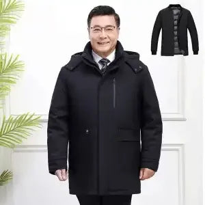 Luxury High Quality Men's Mid-Length Down Jacket Parka Winter Coat Thicken Warm  White Duck Down Plus Size Down Jacket Men Trend