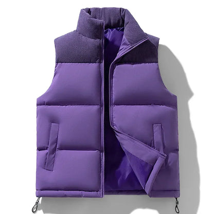2025 Men's Vests Loose Casual Sleeveless Jacket Zipper Vests Clothes Men Vest Jackets Thick Vests Male Cotton-Padded Coats