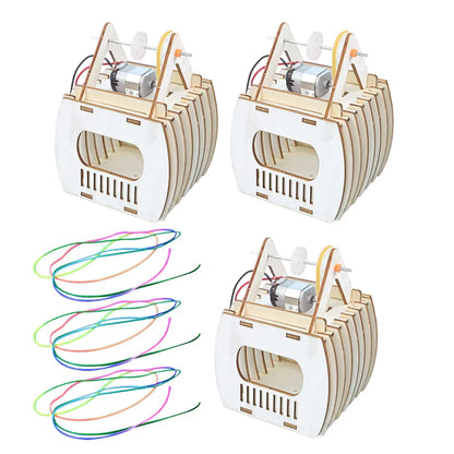 3Sets Sightseeing Cable Car Wood Craft Kit for Kids DIY Science Experiment Educational Self Assembly Creative Handicrafts Puzzle