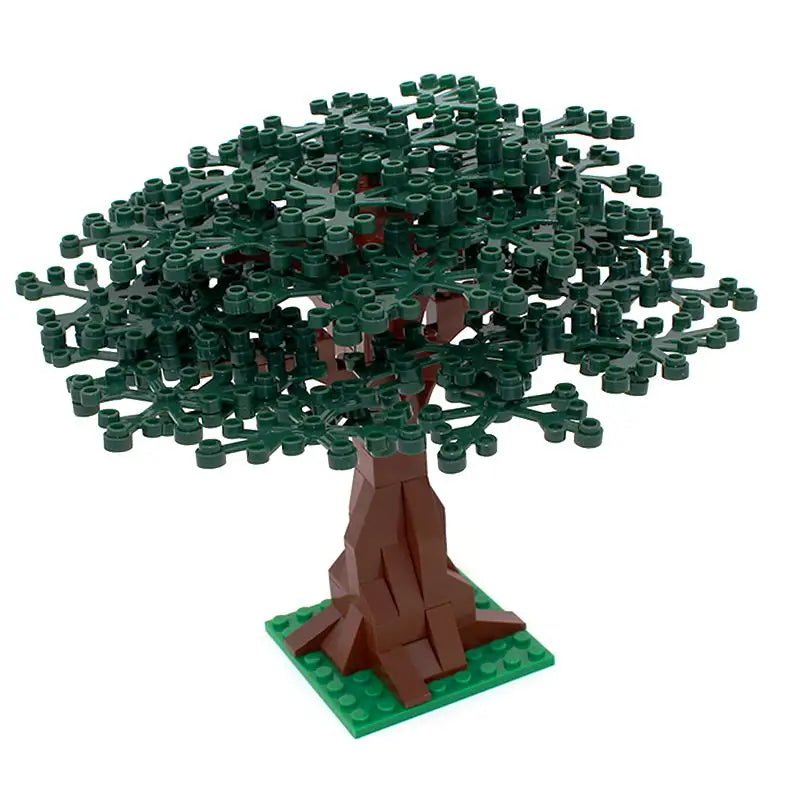 MOC Plant & Tree Parts: Green Grass, Pine Trees, Leaf Flowers & City Building Bricks Accessories - Assemble Blocks Kit