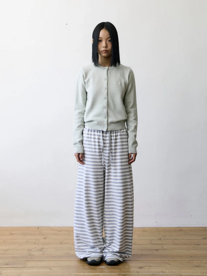 Unique Street Style Korean Lazy Star Embroidery Striped Sweatpants Casual Sporty Long Trousers for Women Straight Leg Pants