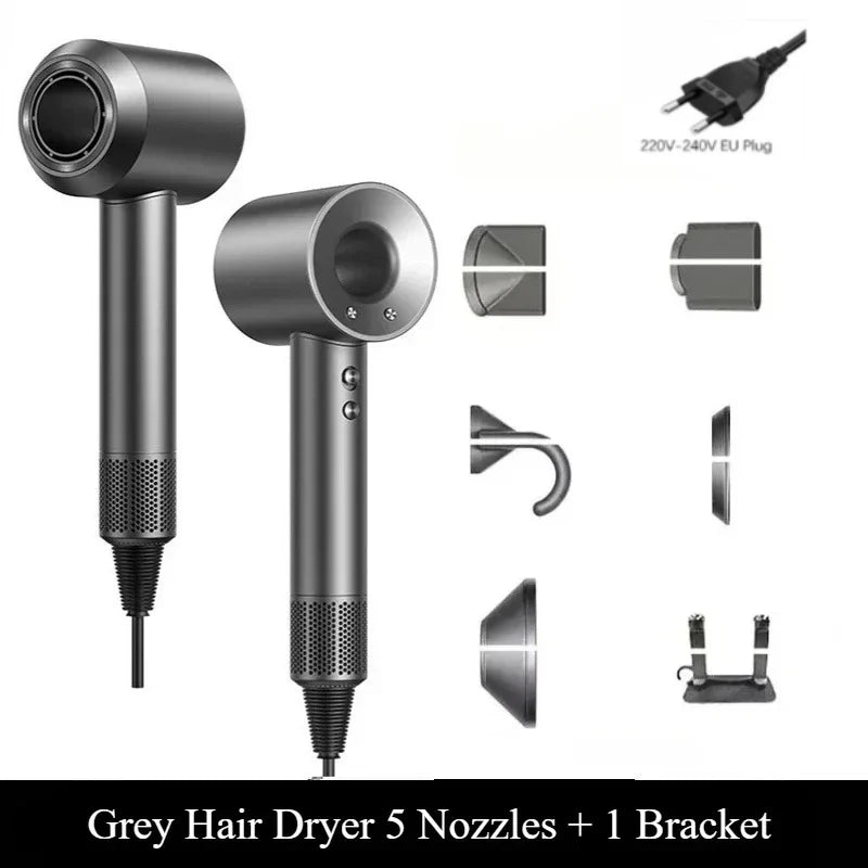2026 Home Travel Professional Leafless Wall-mounted Hair Dryer Negative Ion with Air Collecting Scattering Nozzle Salon Tool